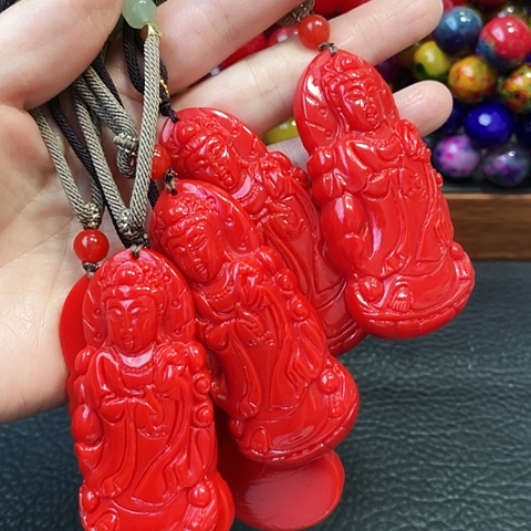 玛瑙未镶嵌手饰红三观音