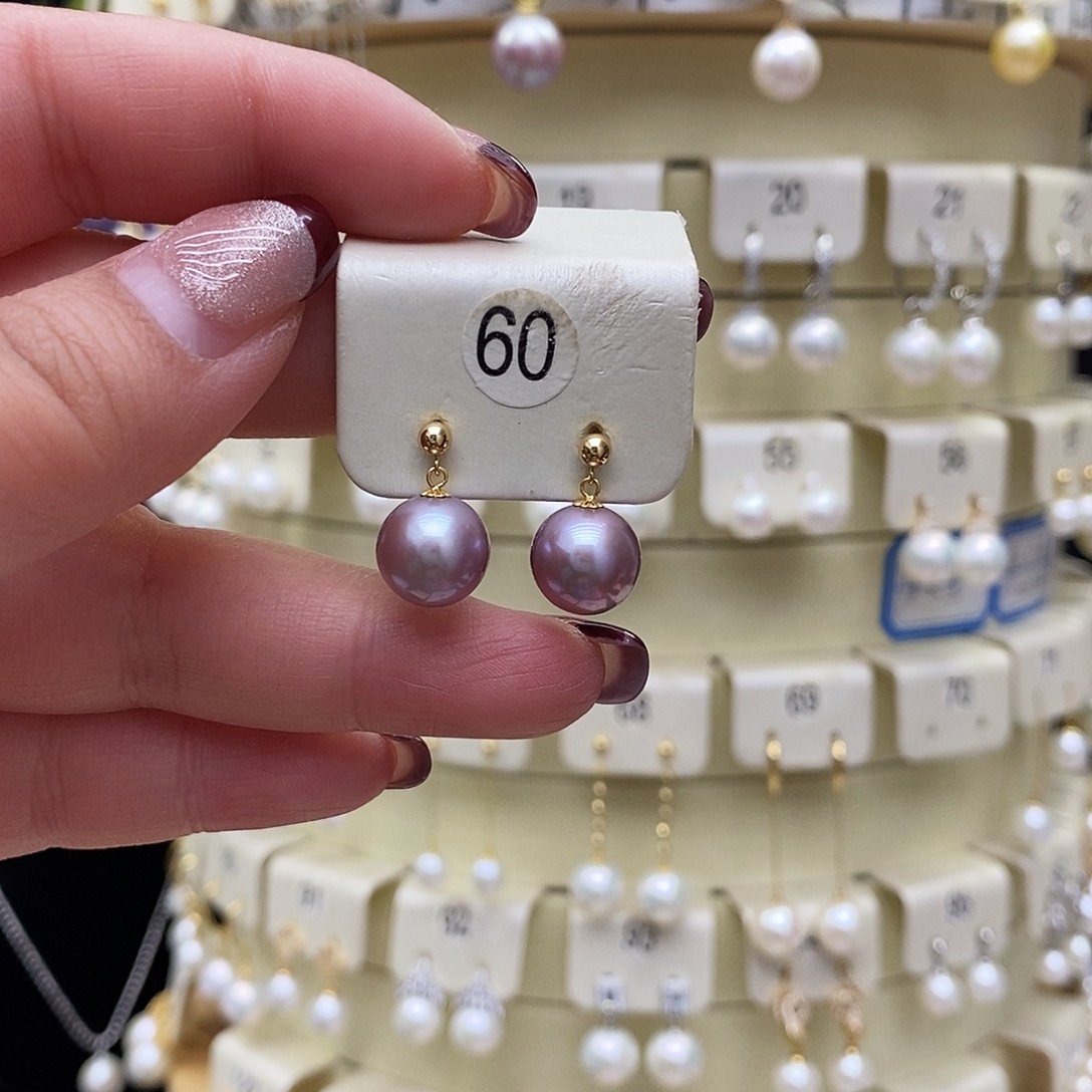 淡水珍珠耳饰18K金镶嵌