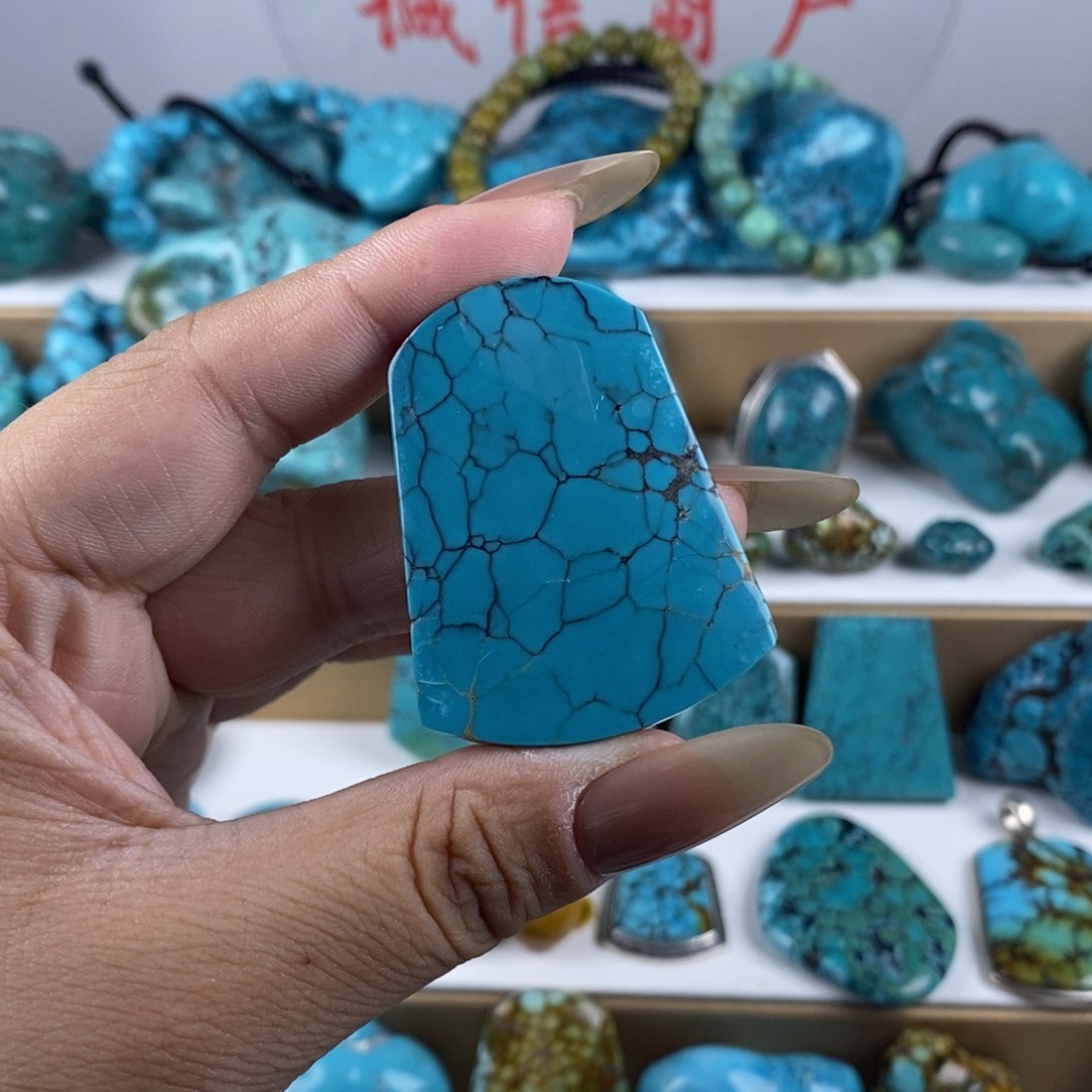 天*高瓷精品玉化蓝网花无事牌c