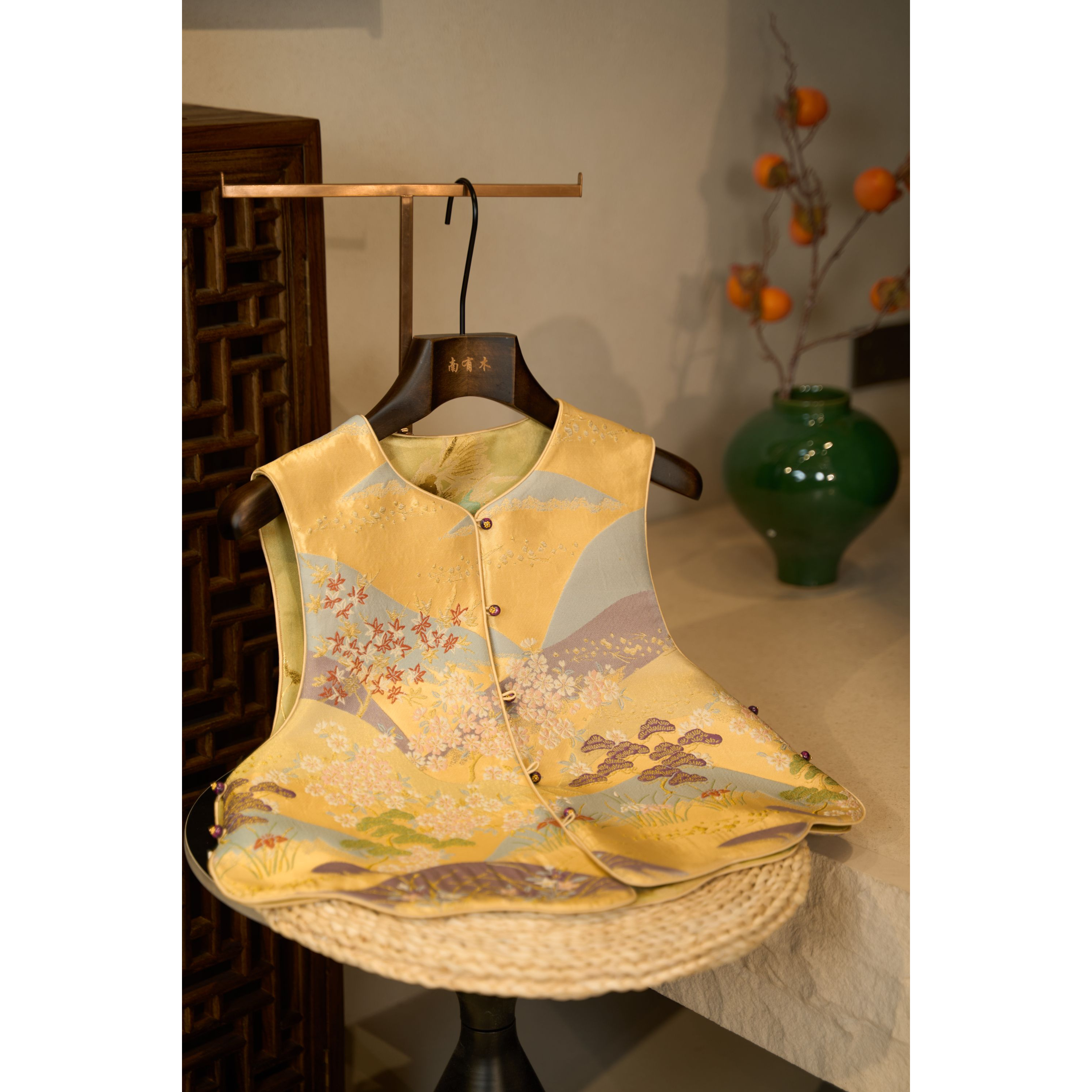 雅集华服【春城花间】 新中式双面穿优雅轻奢气质开衫马甲V25C520