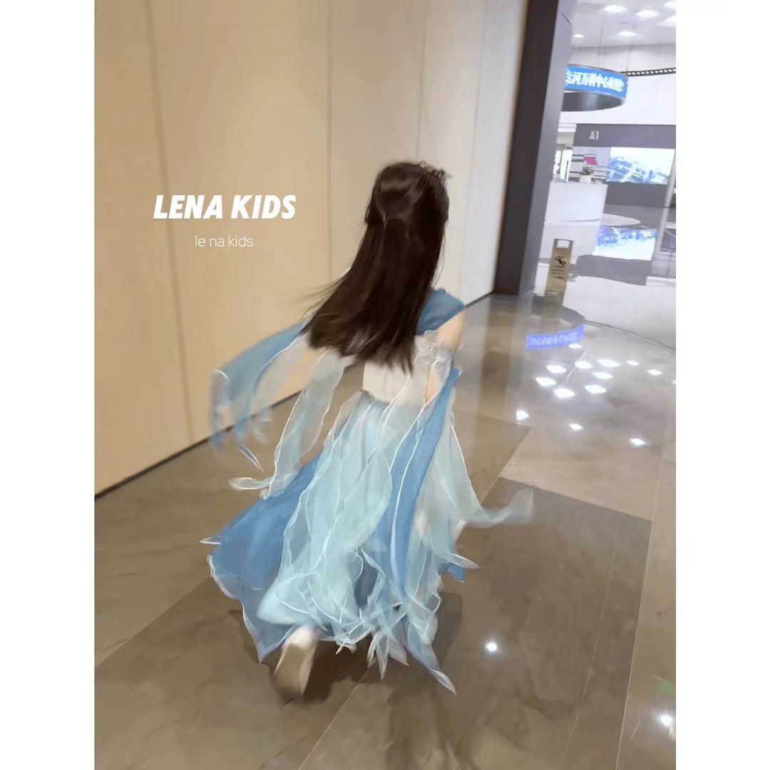 人鱼女童敖闰cos服儿童海的女儿演出服超仙汉服套装气质时髦女宝