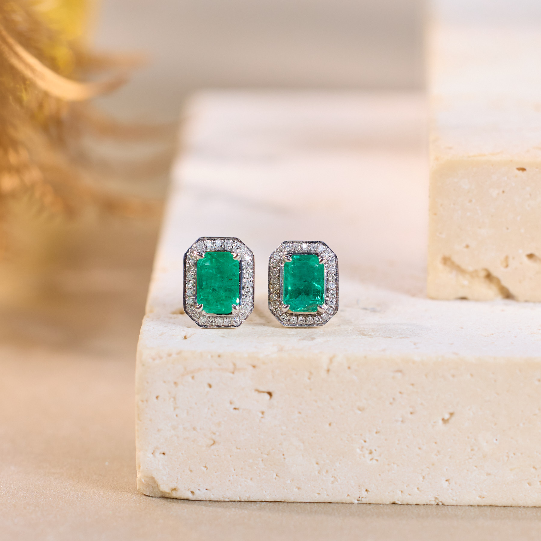 【歪歪】祖母绿耳钉*18K金镶嵌（多样性发一）XB-S5546