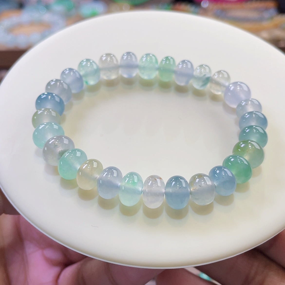 【闪购商品】翡翠颈饰未镶嵌高冰马卡龙