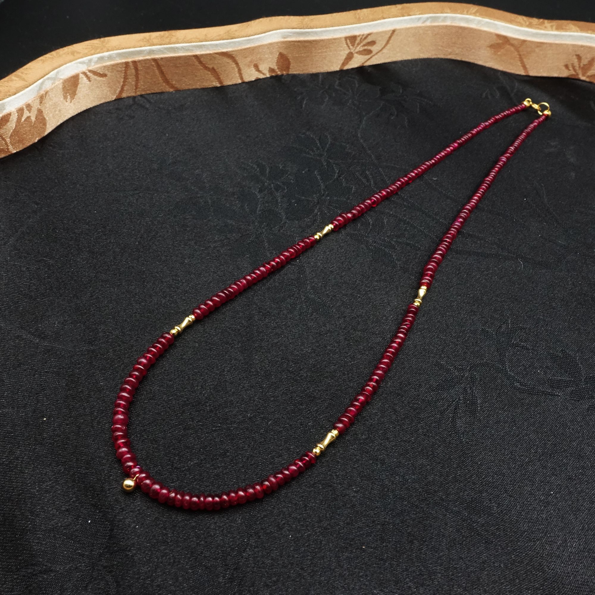 JUSTARRY【美人娇】18k金天然红宝石算盘珠锁骨项链（定位扣非18k金）