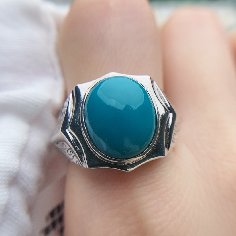 【闪购商品】绿松石原矿绿松石银S925镶嵌