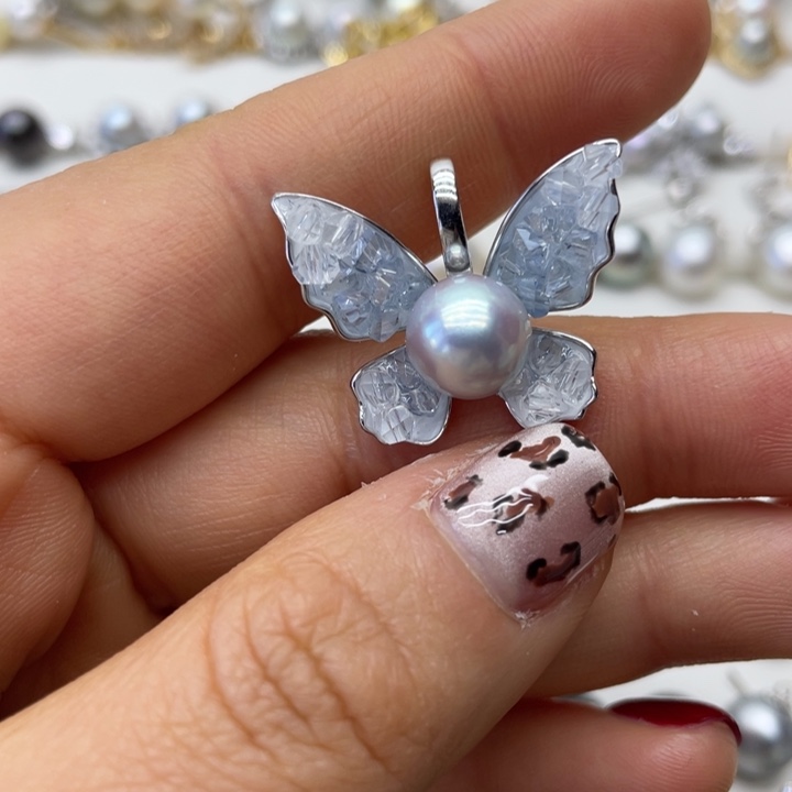 海水珍珠吊坠(不含链)银S925镶嵌