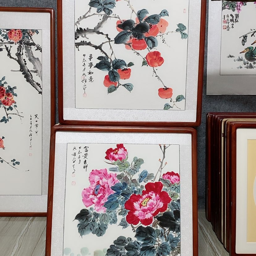 【闪购商品】国画四*书画作品带框65×65厘米