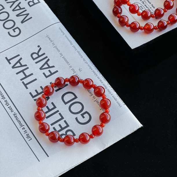 高级款红玛瑙仙女必备简约手串