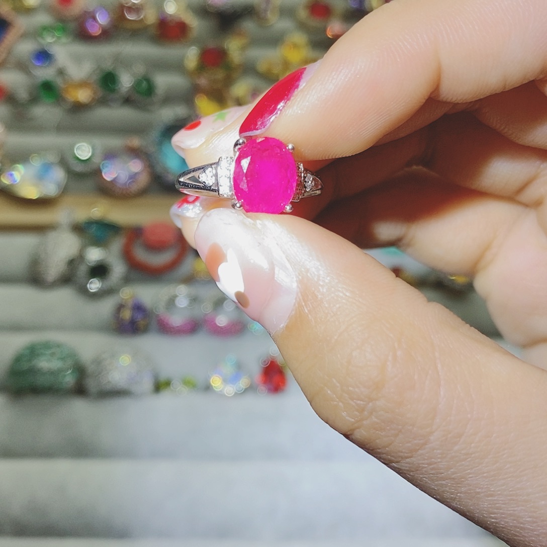 【闪购商品】芙蓉石戒指银S925镶嵌