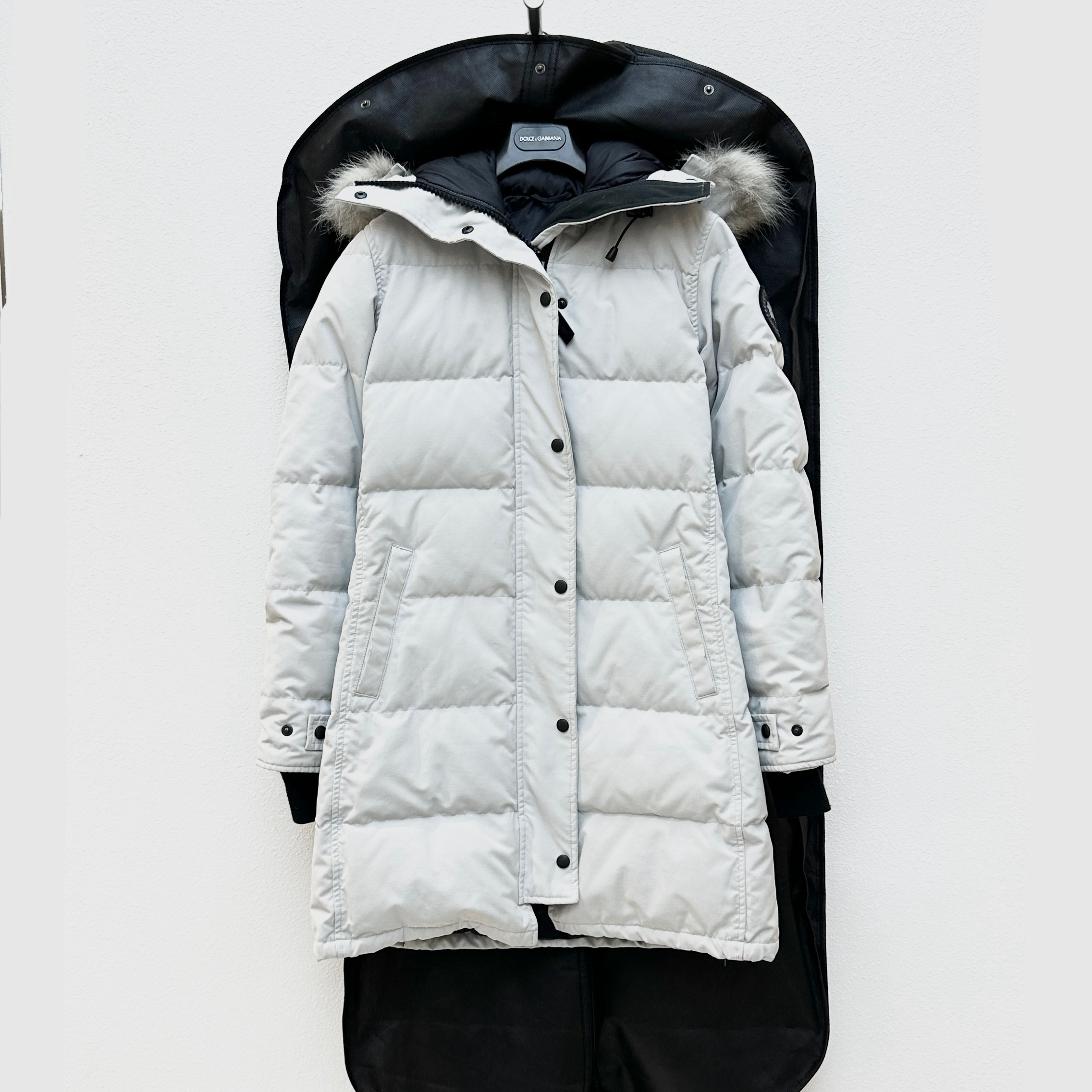 95新 CANADA GOOSE Shelbure 银桦色黑标羽绒服S码0468