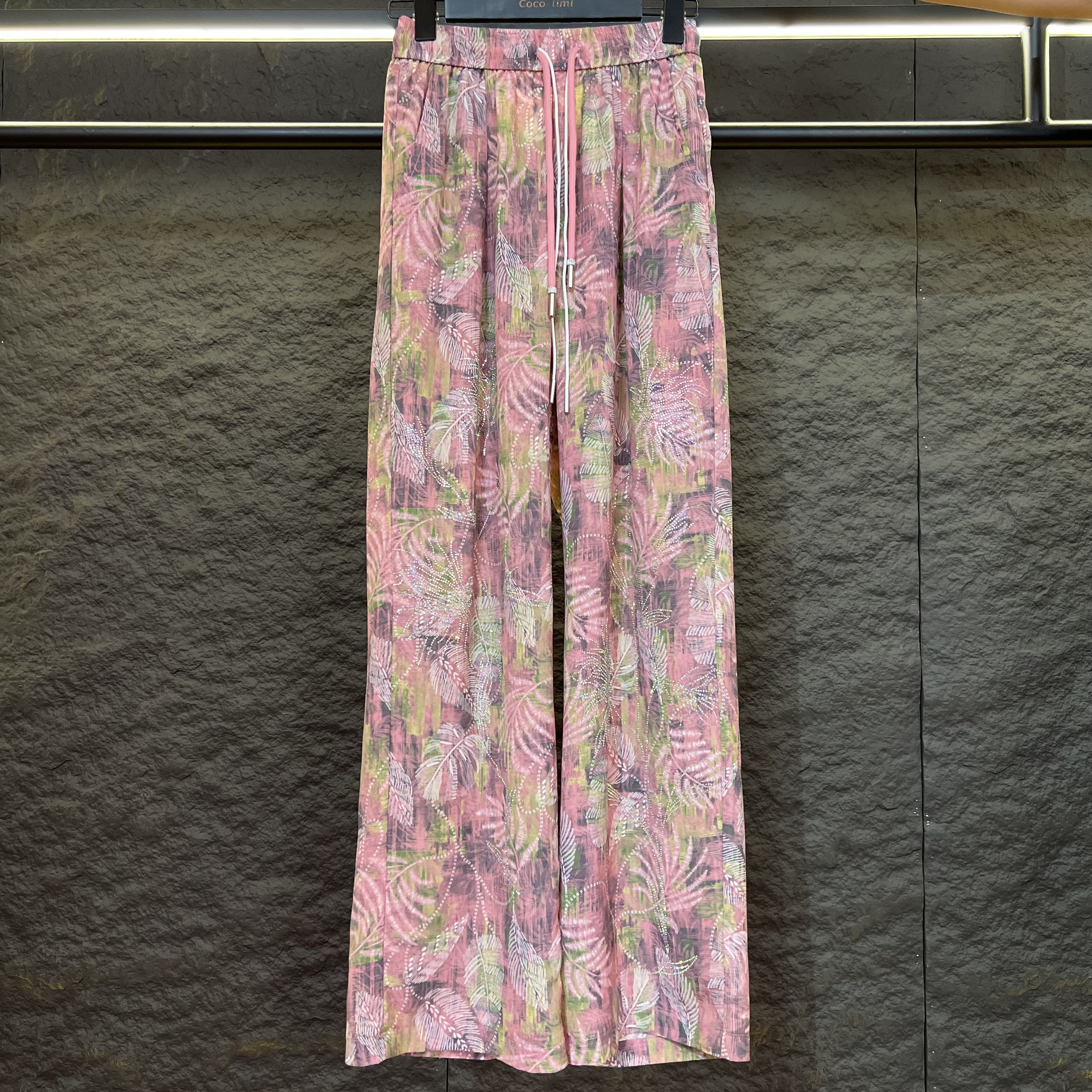 （果果专属）高腰夏季轻职风休闲裤扎染印花高街穿搭A422