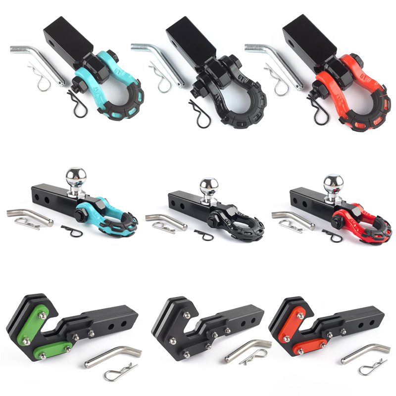 越野高强度救援拖车钩房车牵引钩改装流氓钩铝合金实心臂球头装饰