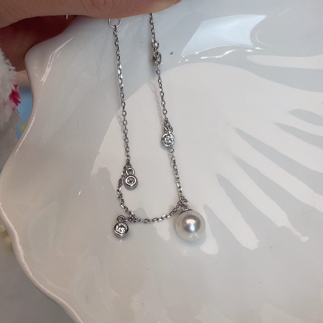 海水珍珠银S925镶嵌手绳