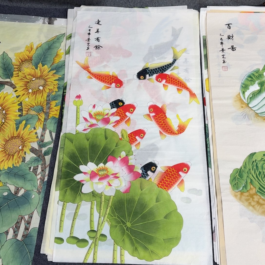 国画100×50工笔手绘画画画