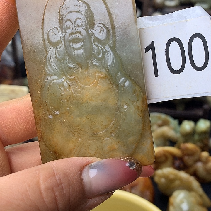 和田玉银S925镀金镶嵌颈饰