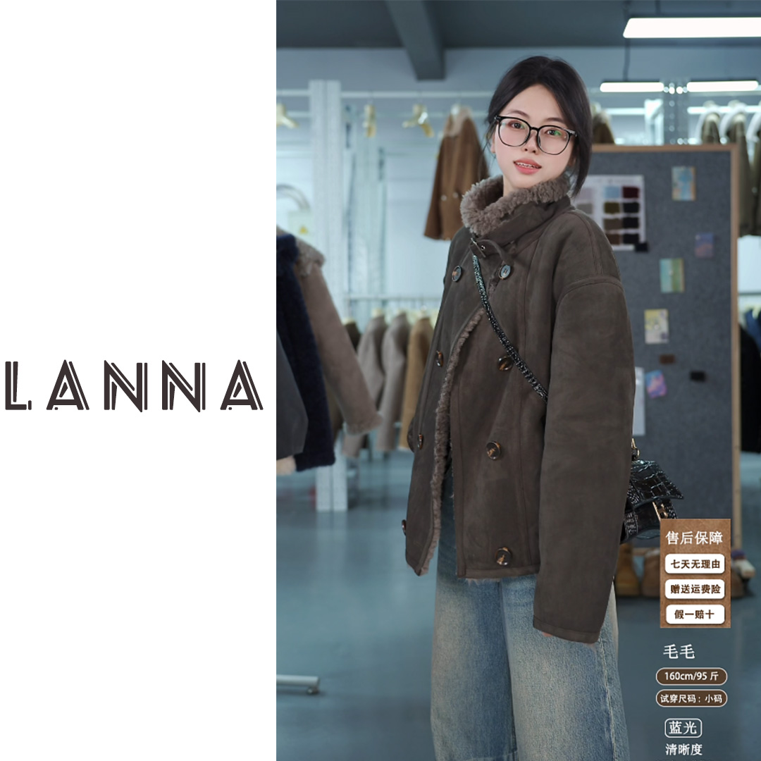 【LANA家】“逆行机车”100羊毛2025新款机车风外套可翻可立领加厚款