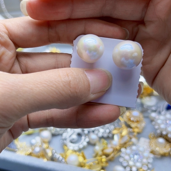 淡水珍珠吊坠银S925镶嵌