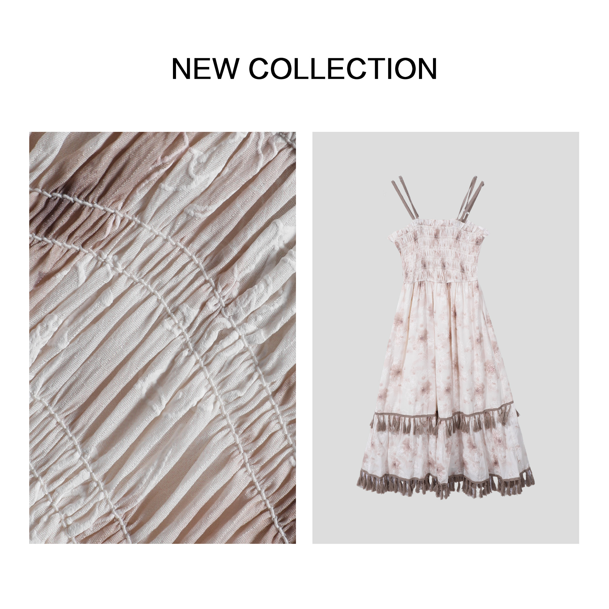 【小铃铛女装】 浪漫田园风打揽吊带连衣裙 L5F26056