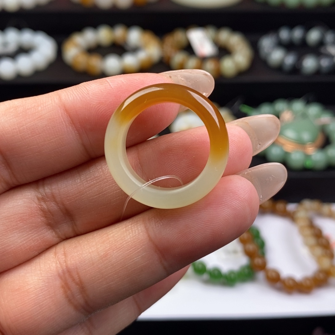 和田玉戒圈未镶嵌圈口18.2