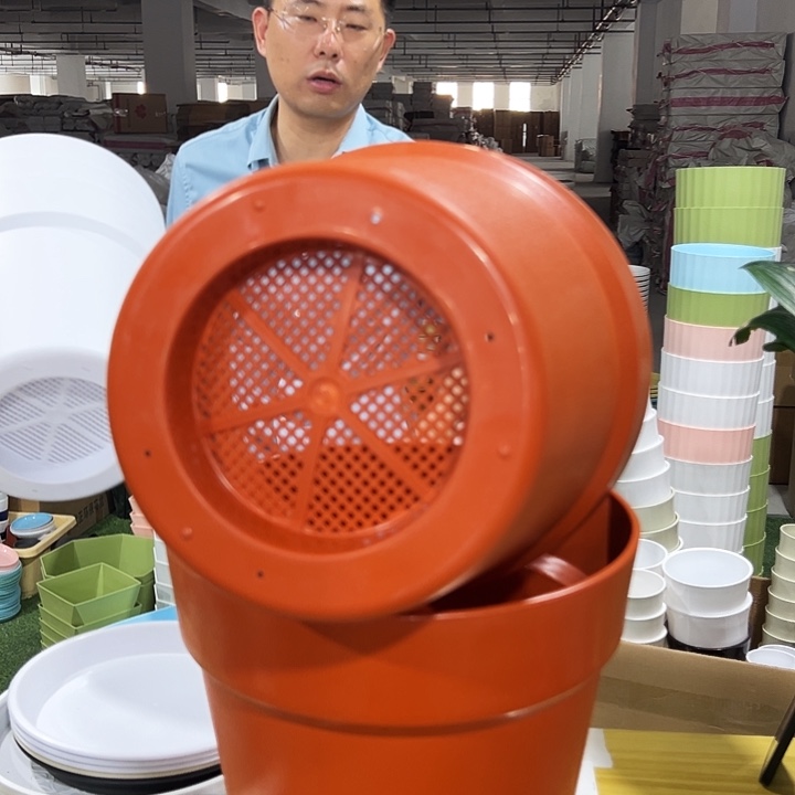 仿陶口31高27陶红带托2只