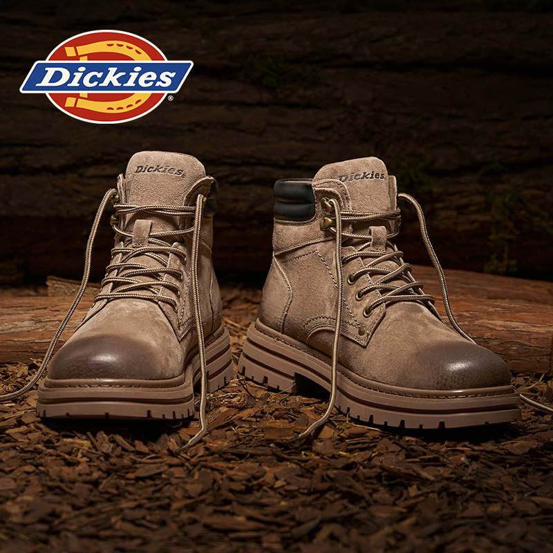 Dickies新款马丁靴时尚百搭厚底防滑耐磨潮流复古增高工装靴休闲