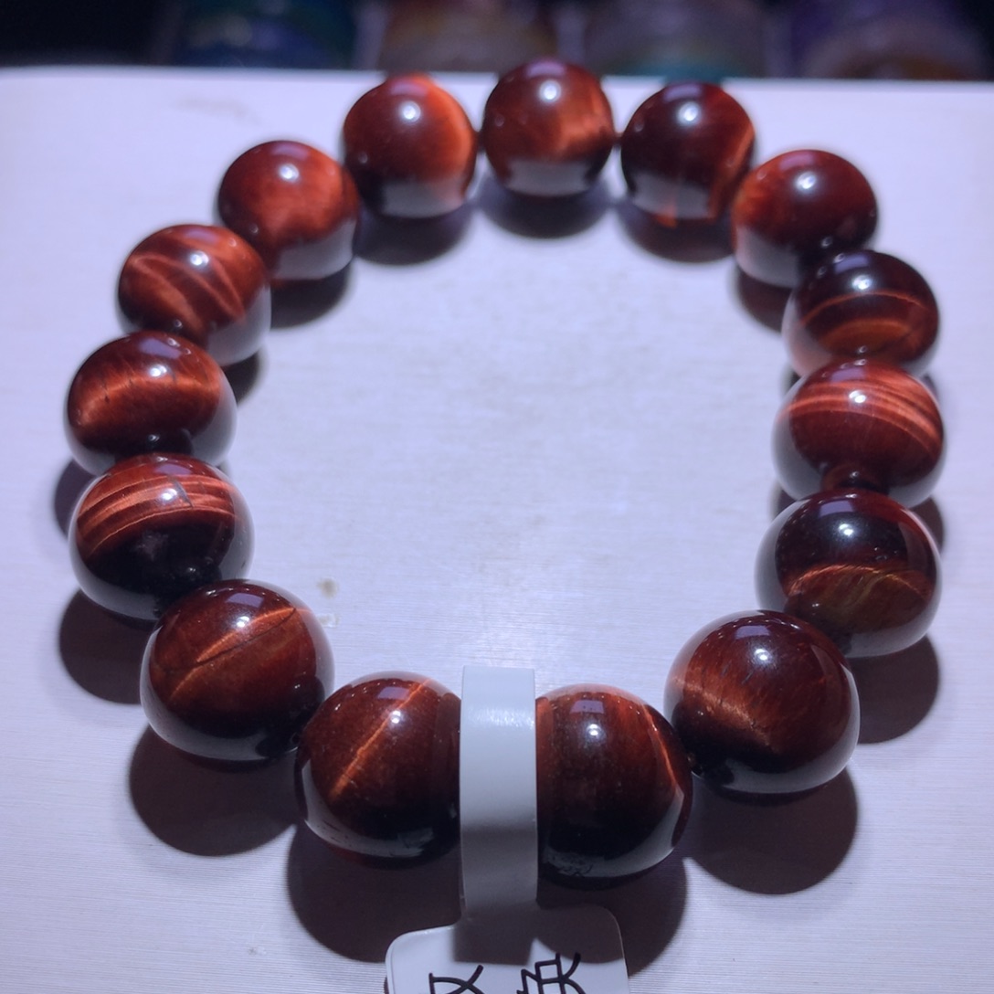 水晶手串银S925镶嵌虎眼14m