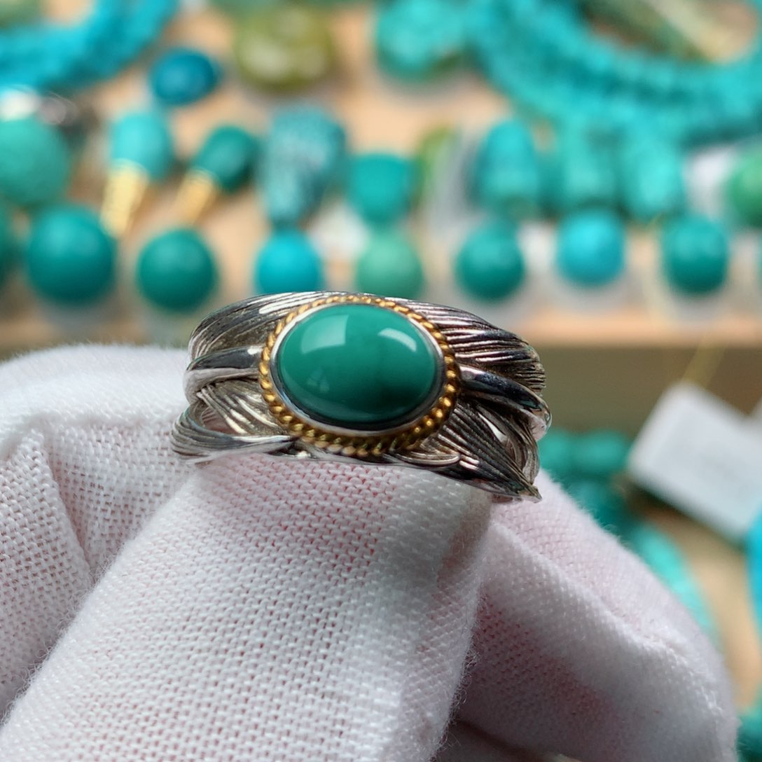 绿松石颈饰银S925镶嵌