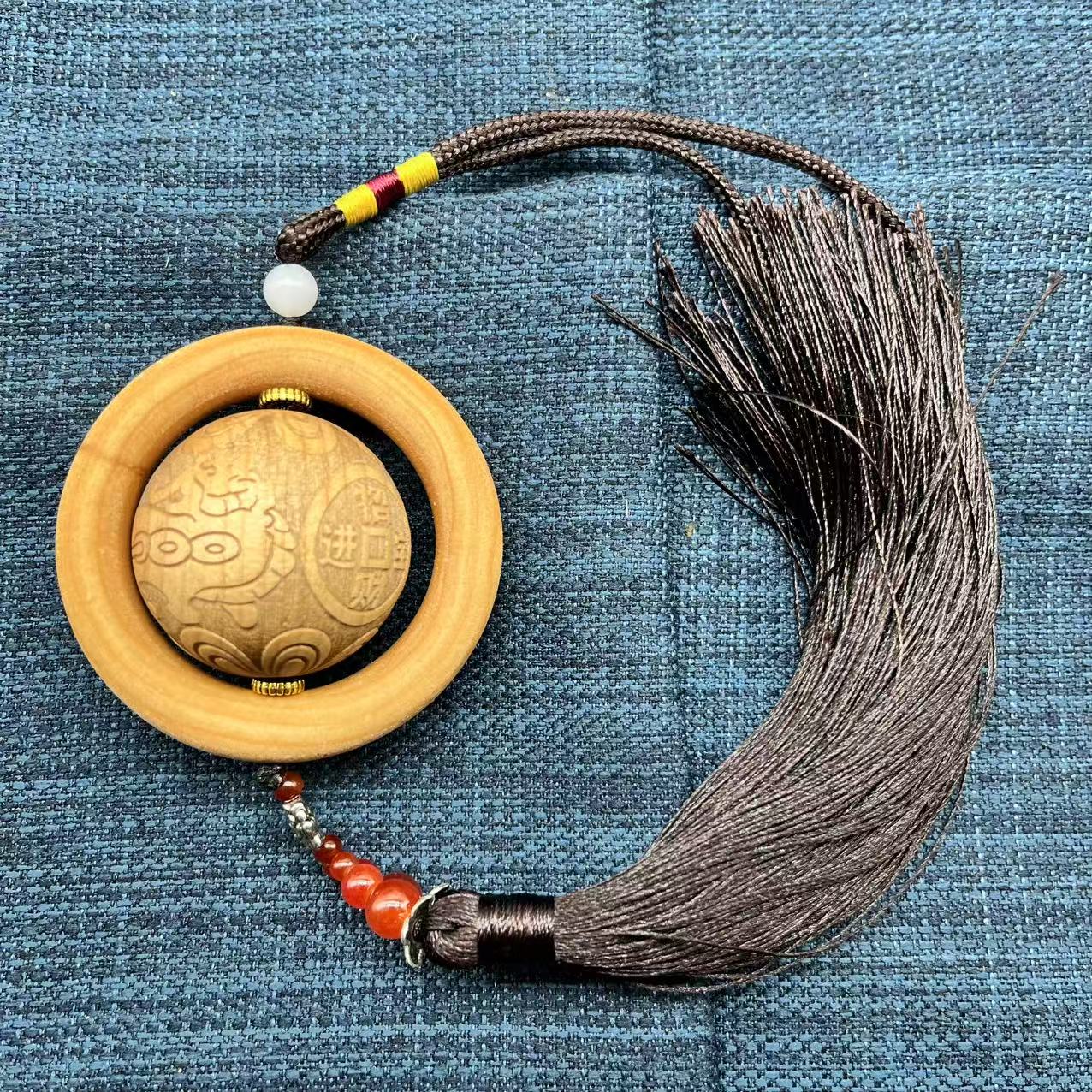 崖柏雕刻款木质挂件把件柏木 118（无礼盒）