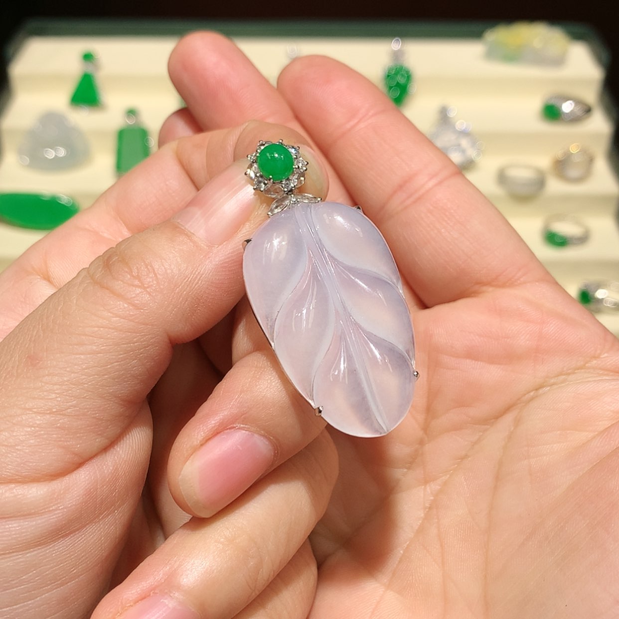 【闪购商品】翡翠颈饰18K金镶嵌缅甸A货