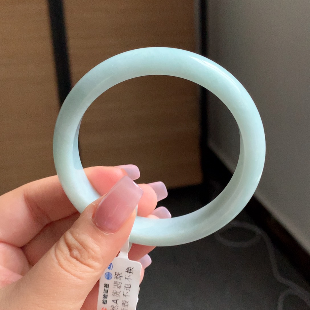 翡翠手镯未镶嵌1 57.7婴儿蓝正圈