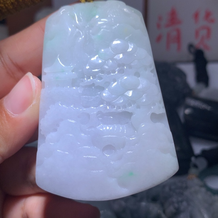 翡翠未镶嵌颈饰保真天然A货翡翠