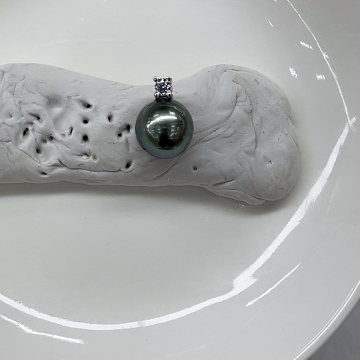 银S925镶嵌吊坠(不含链)海水珍珠9-10