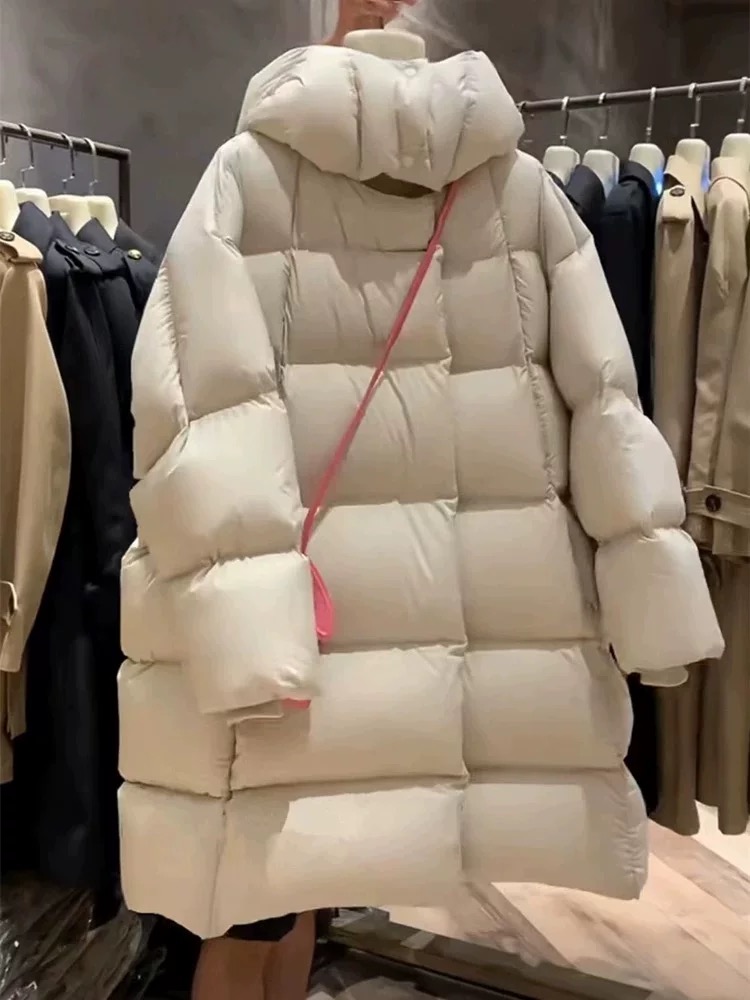  冬季白鹅绒保暖加厚连帽设计师鹅绒服TW30213