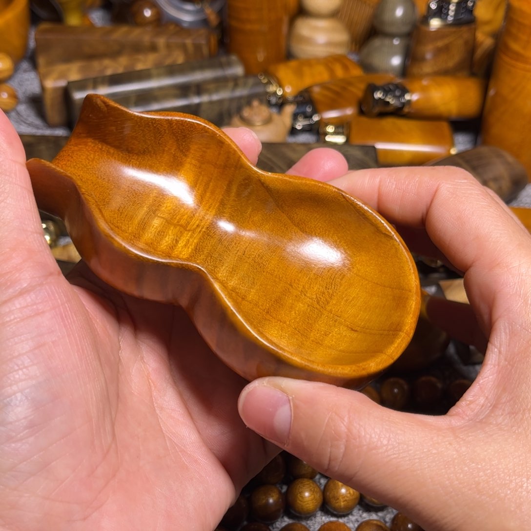 金丝楠小叶花纹茶则