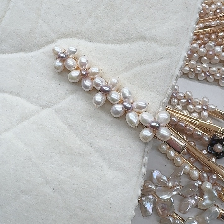 淡水珍珠发饰银S925镶嵌