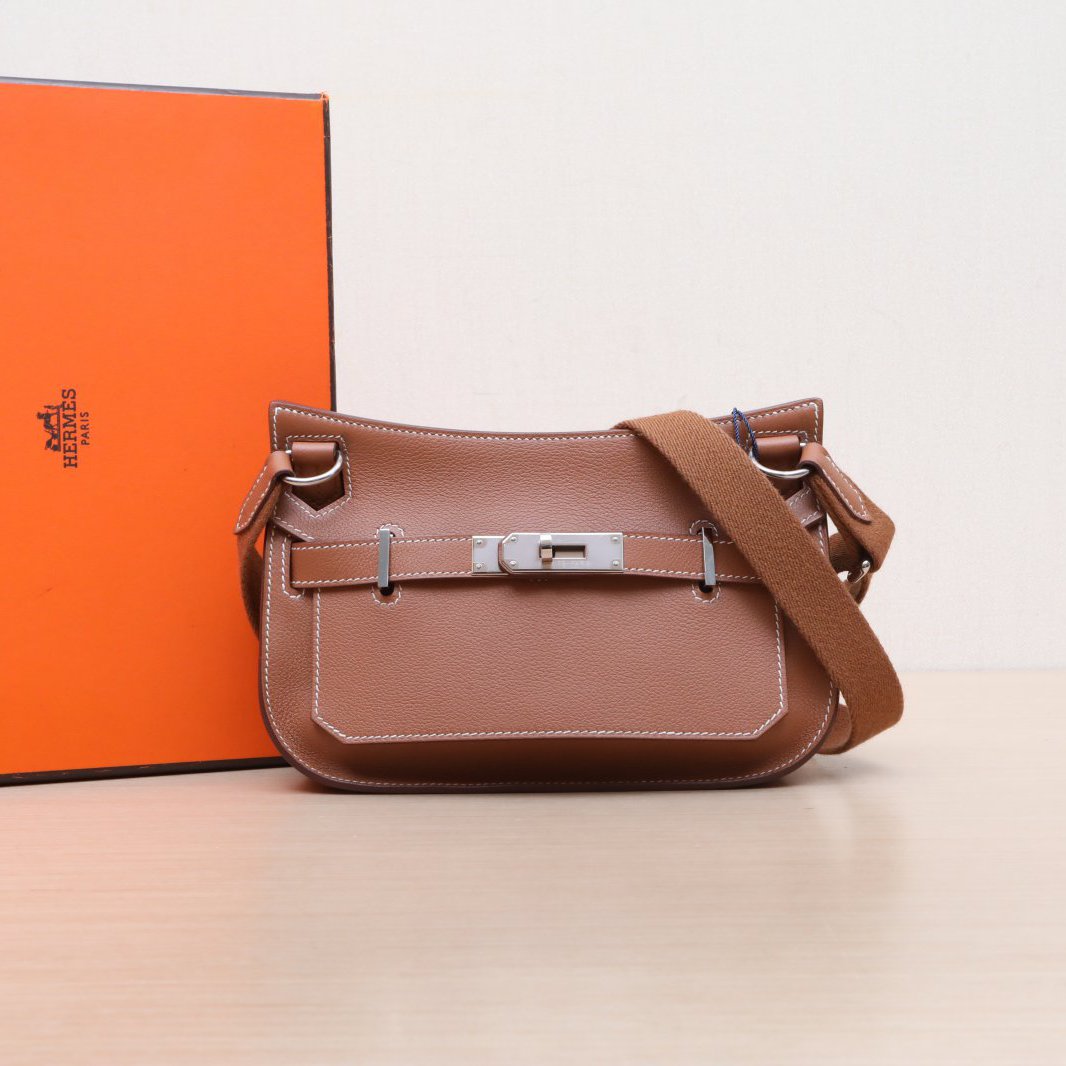 99新 Hermes/爱马仕 【双双】吉普赛 mini 37金棕色 EC皮 B刻银扣
