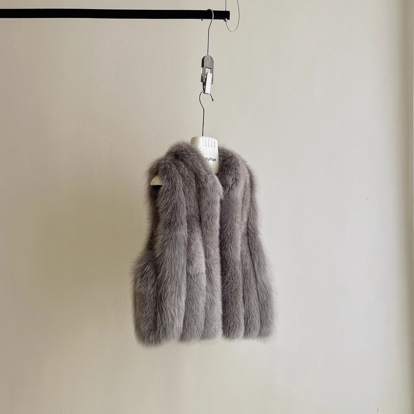 芬兰进口蓝狐皮草马甲毛茸茸上衣新款