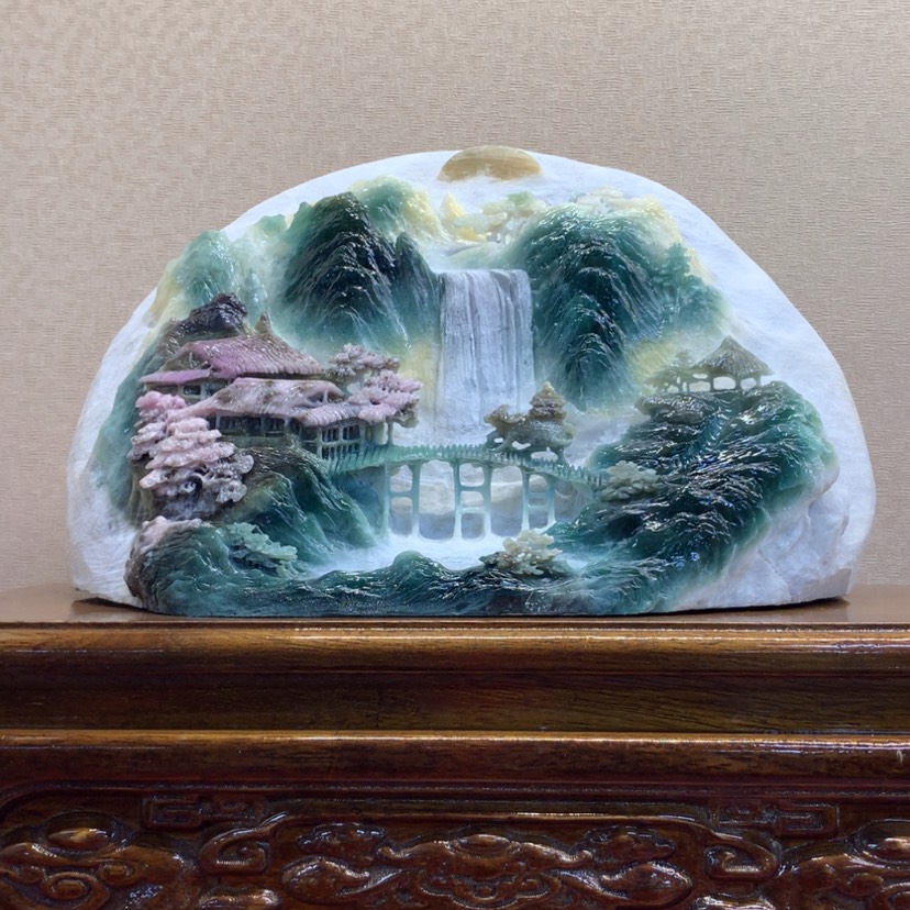 【闪购商品】未镶嵌蛇纹石玉摆件覆膜