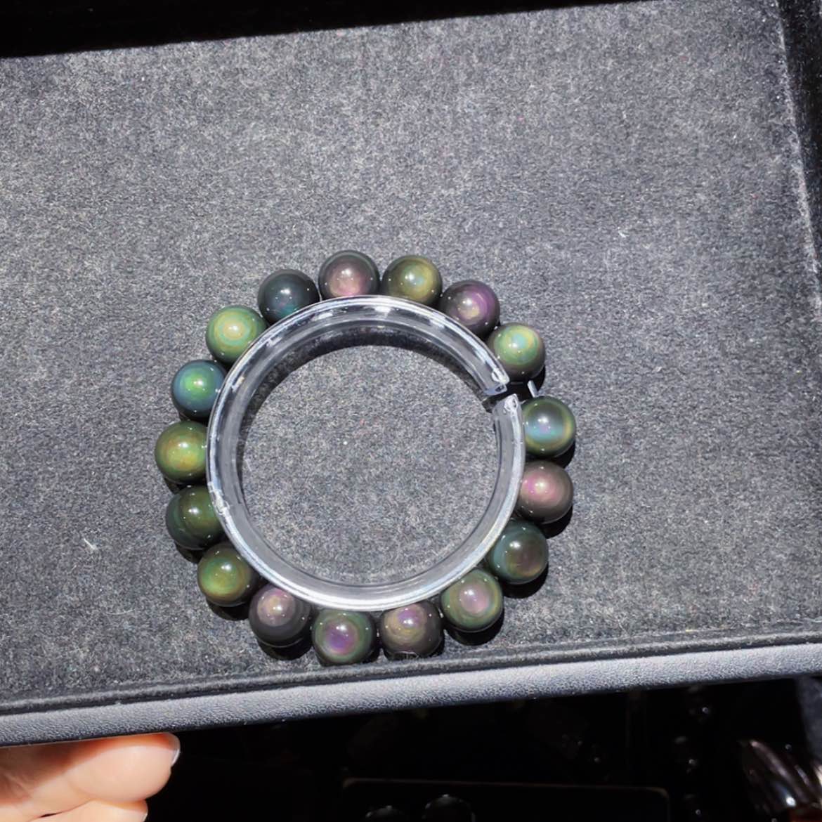 【闪购商品】黑曜岩手链未镶嵌文*