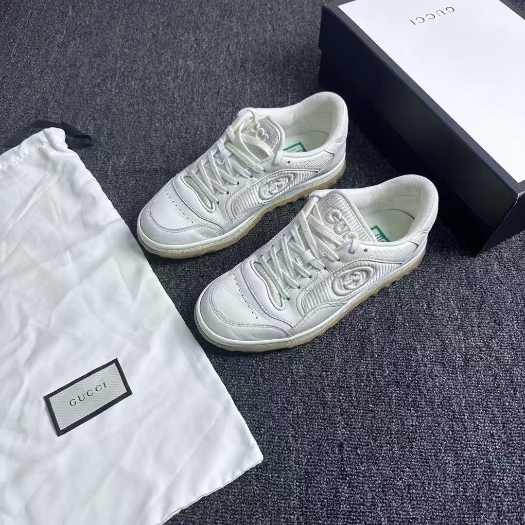 99新 GUCCI/古驰 /葡萄籽奢潮/Mac80米色板鞋/36.5码