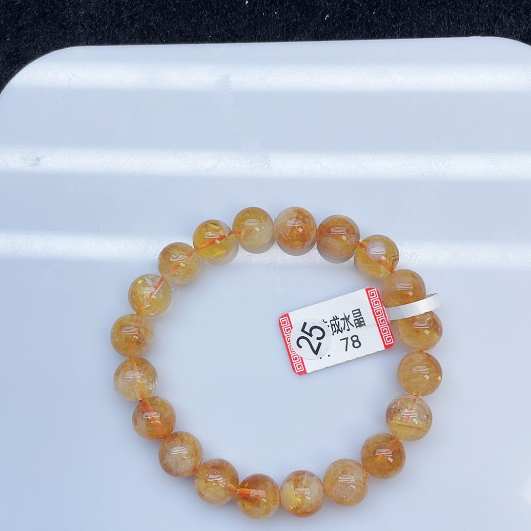 水晶手链未镶嵌黄水10mm+