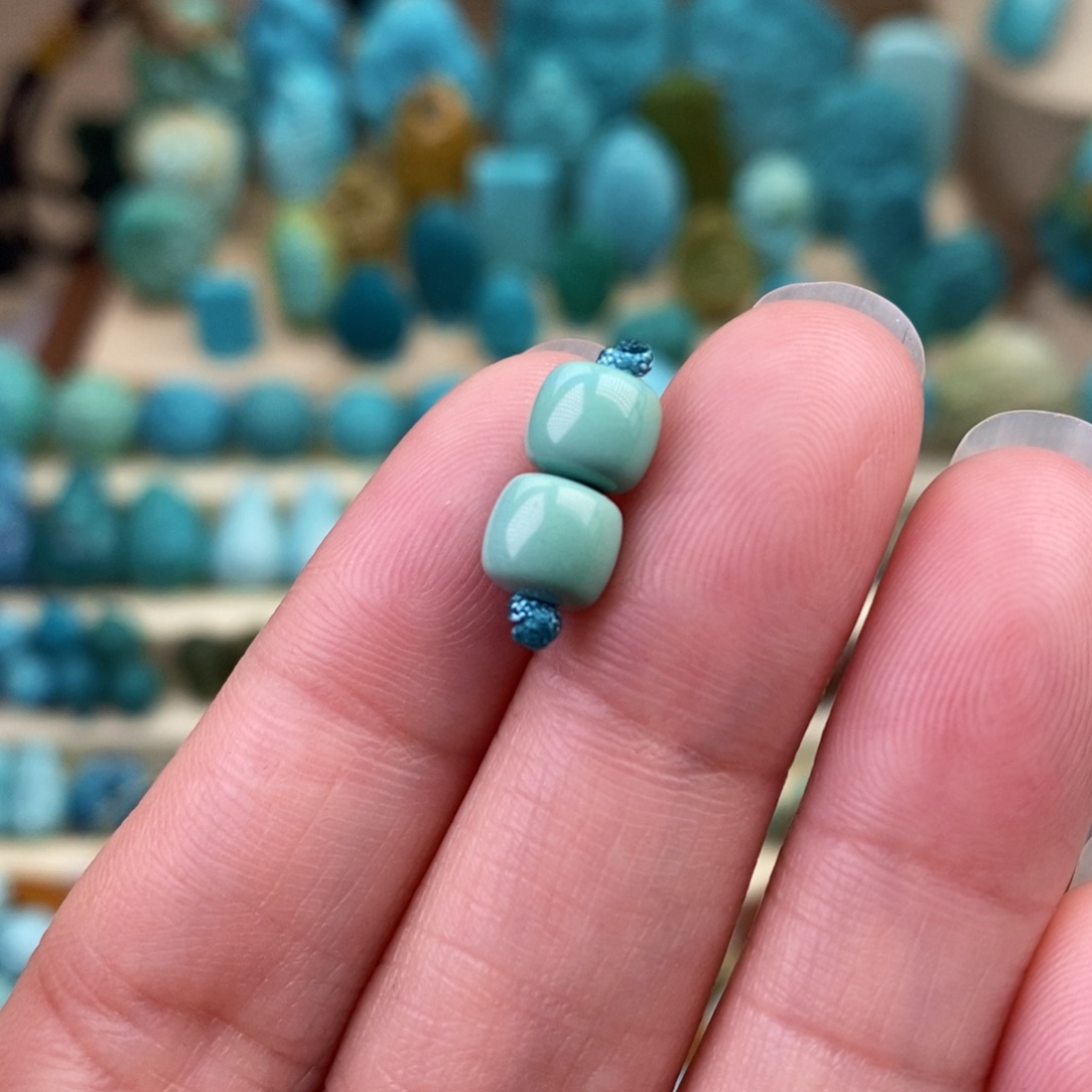 绿松石珠宝奇石未镶嵌6.5mm