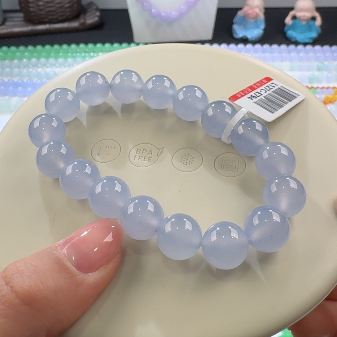 翡翠手链未镶嵌高冰超纯冰蓝紫单圈11mm
