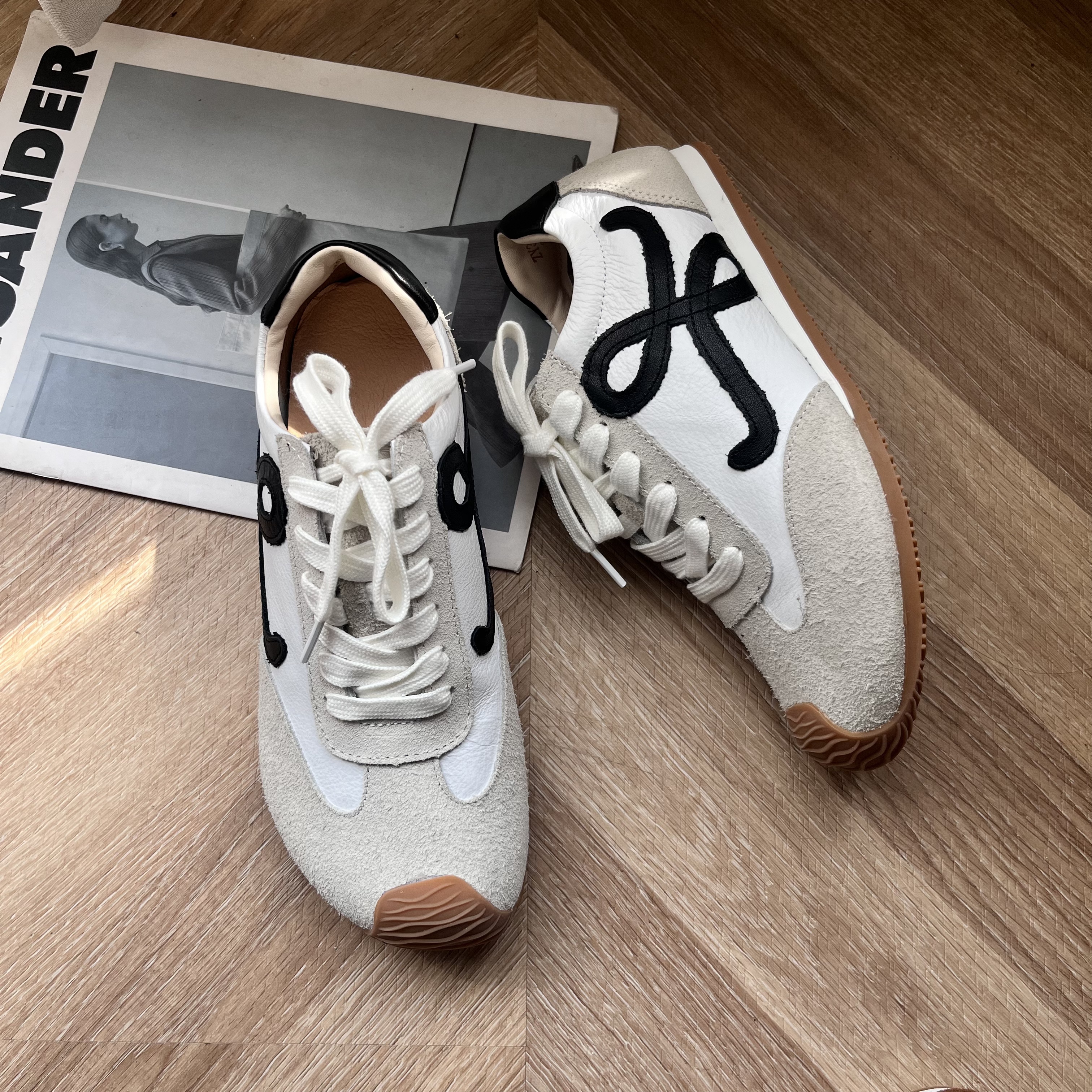 拙手作2025透气复古时尚休闲鞋系带阿甘鞋拼色浅口休闲风