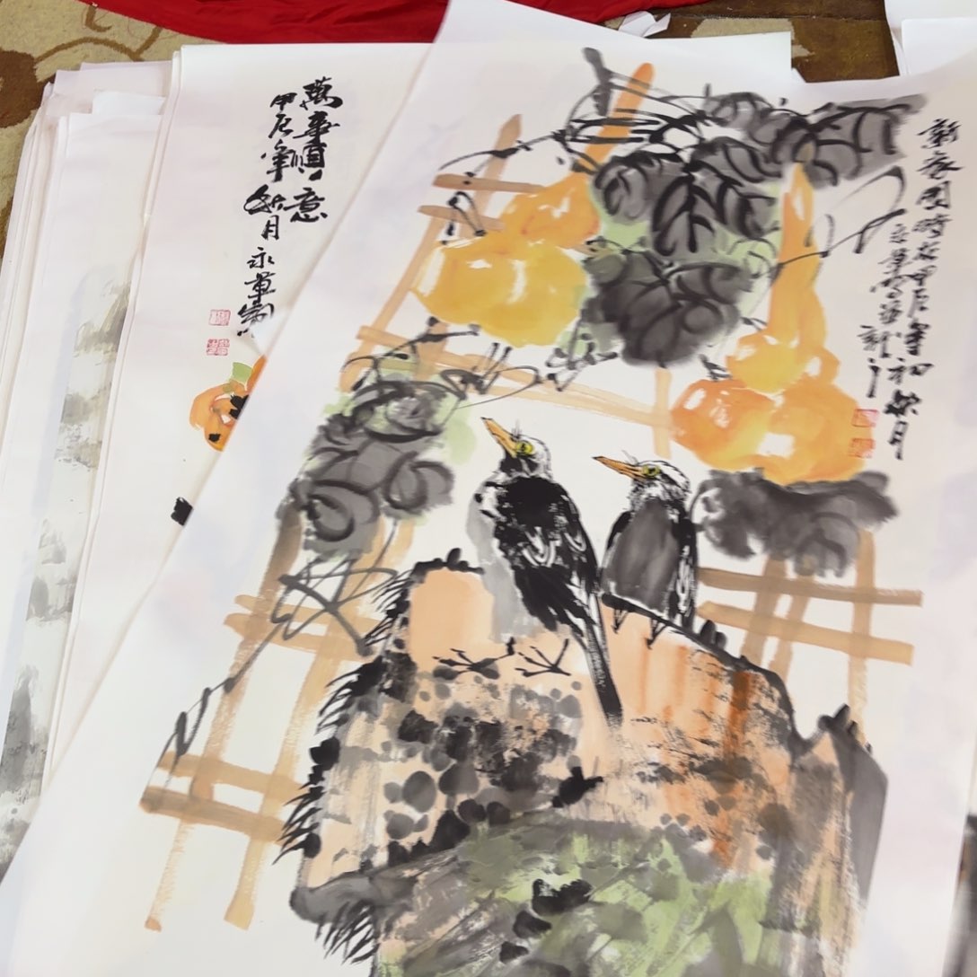 国画@**兵杨永军四尺李欣主播
