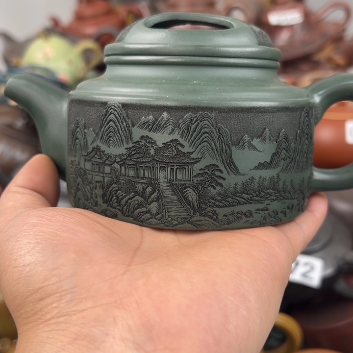 茶壶紫砂紫砂壶微瑕钮裂