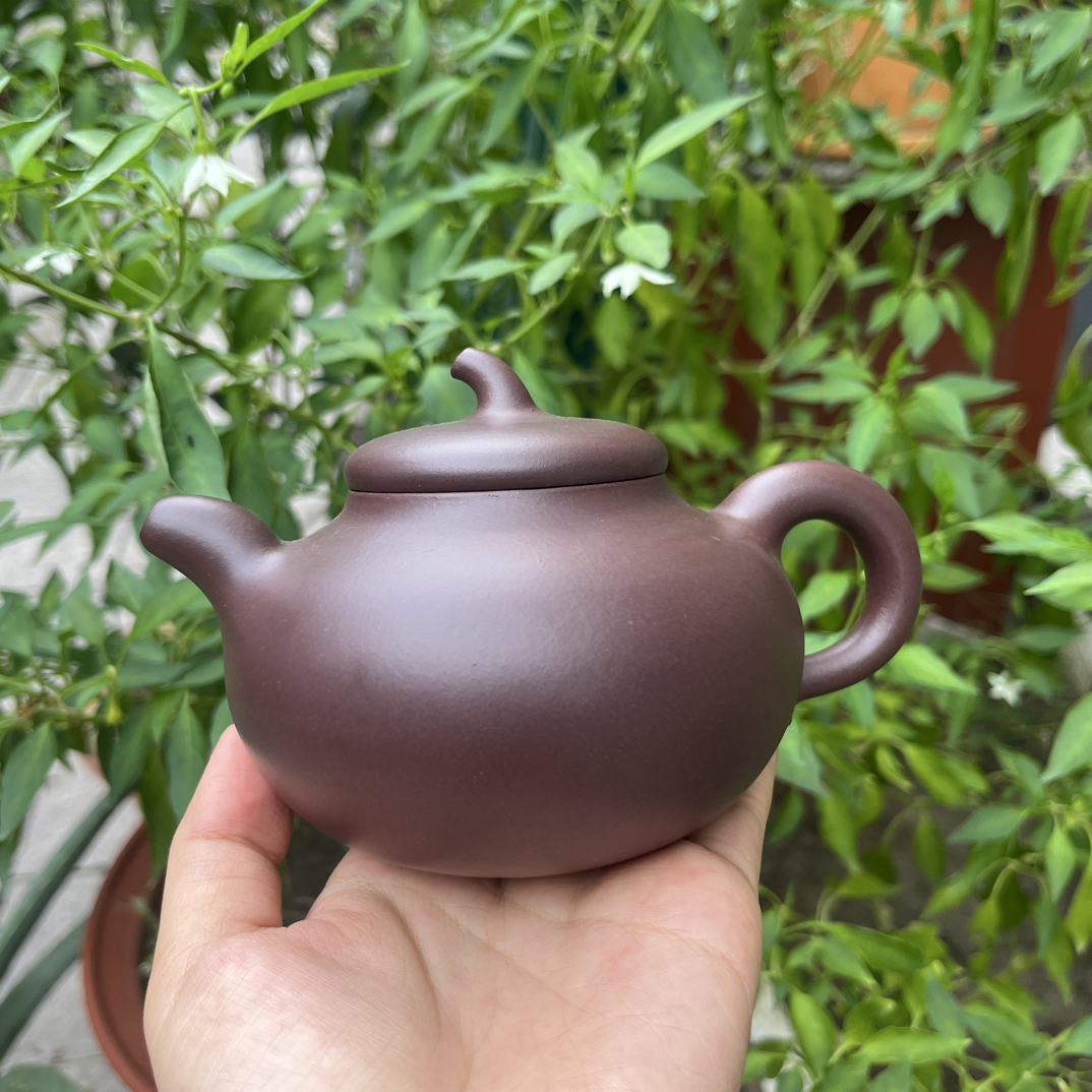 宜兴紫砂壶紫泥茄瓜320cc