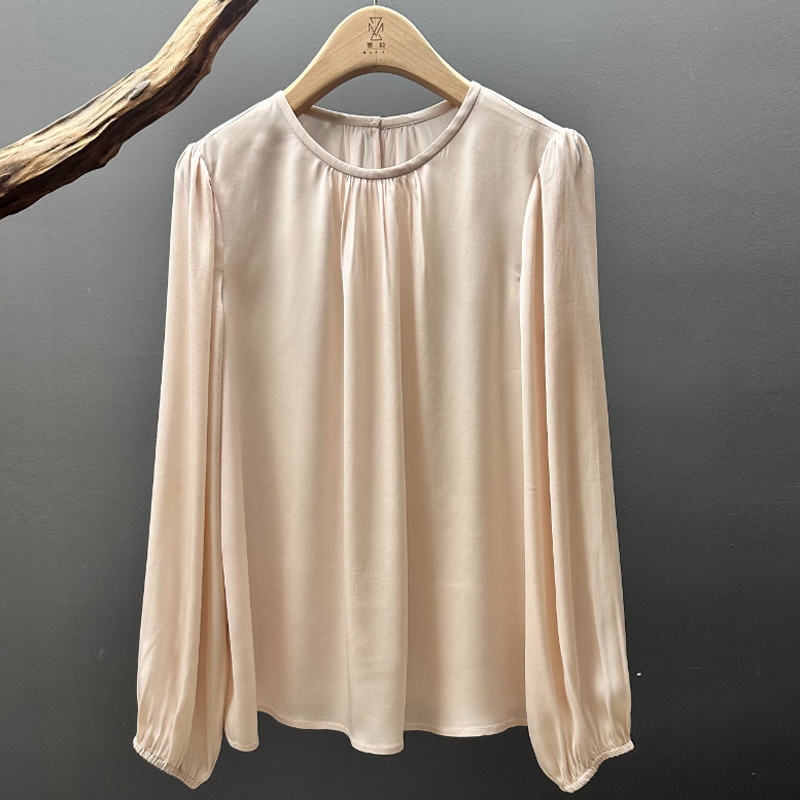 【大勇】时尚圆领粘褶桑蚕丝衬衫S900A711