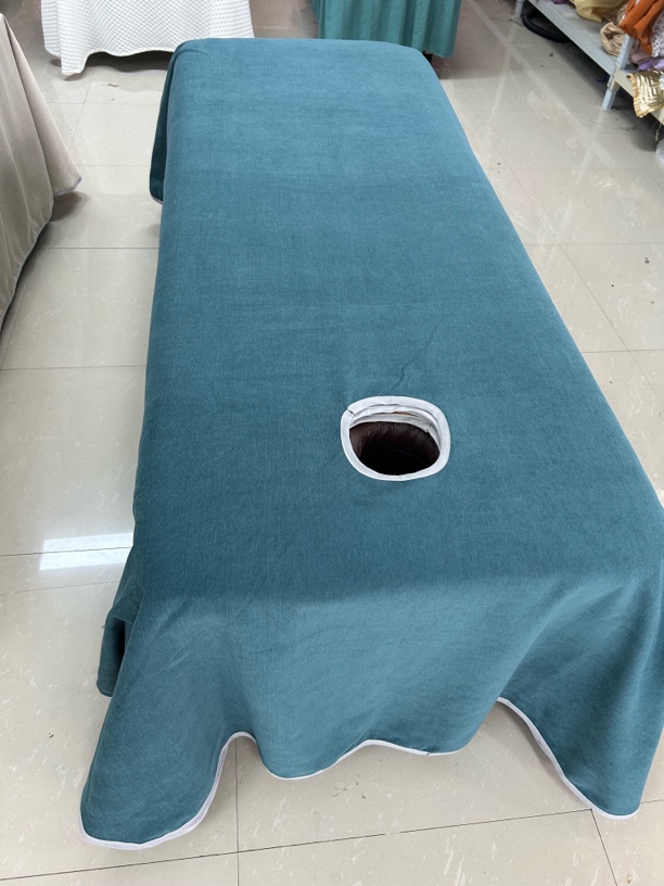 印花绿色72高档美容院大床单按摩推拿理疗床罩会所加厚轻奢简约纯