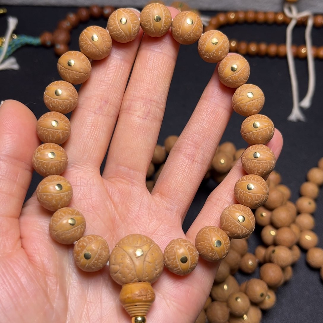 凤眼菩提吊坠12mm精品铜钉手串